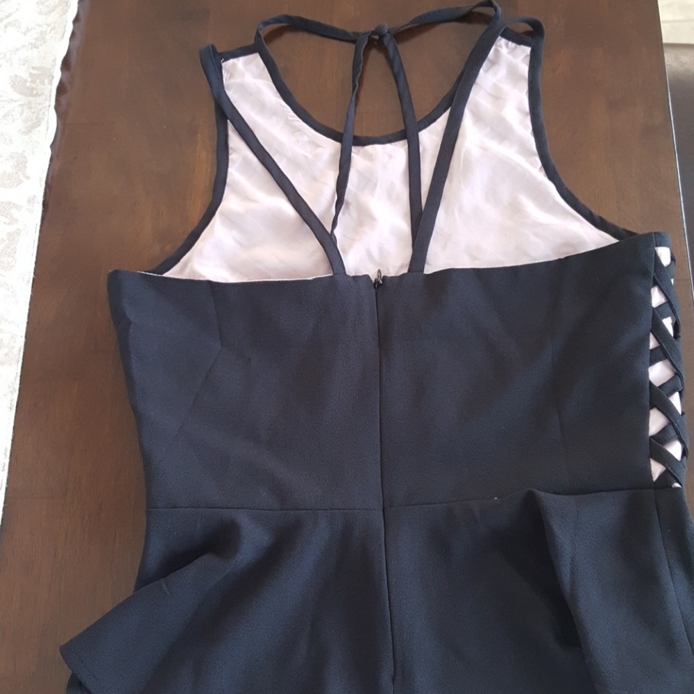 Black & blush pink peplum blouse - Picture 2 of 2